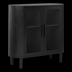 Black Buffet with Glass Doors