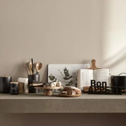 Black Ceramic Garlic Container