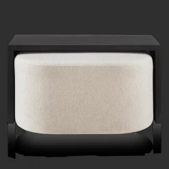 Black Coffee Table with Ottoman