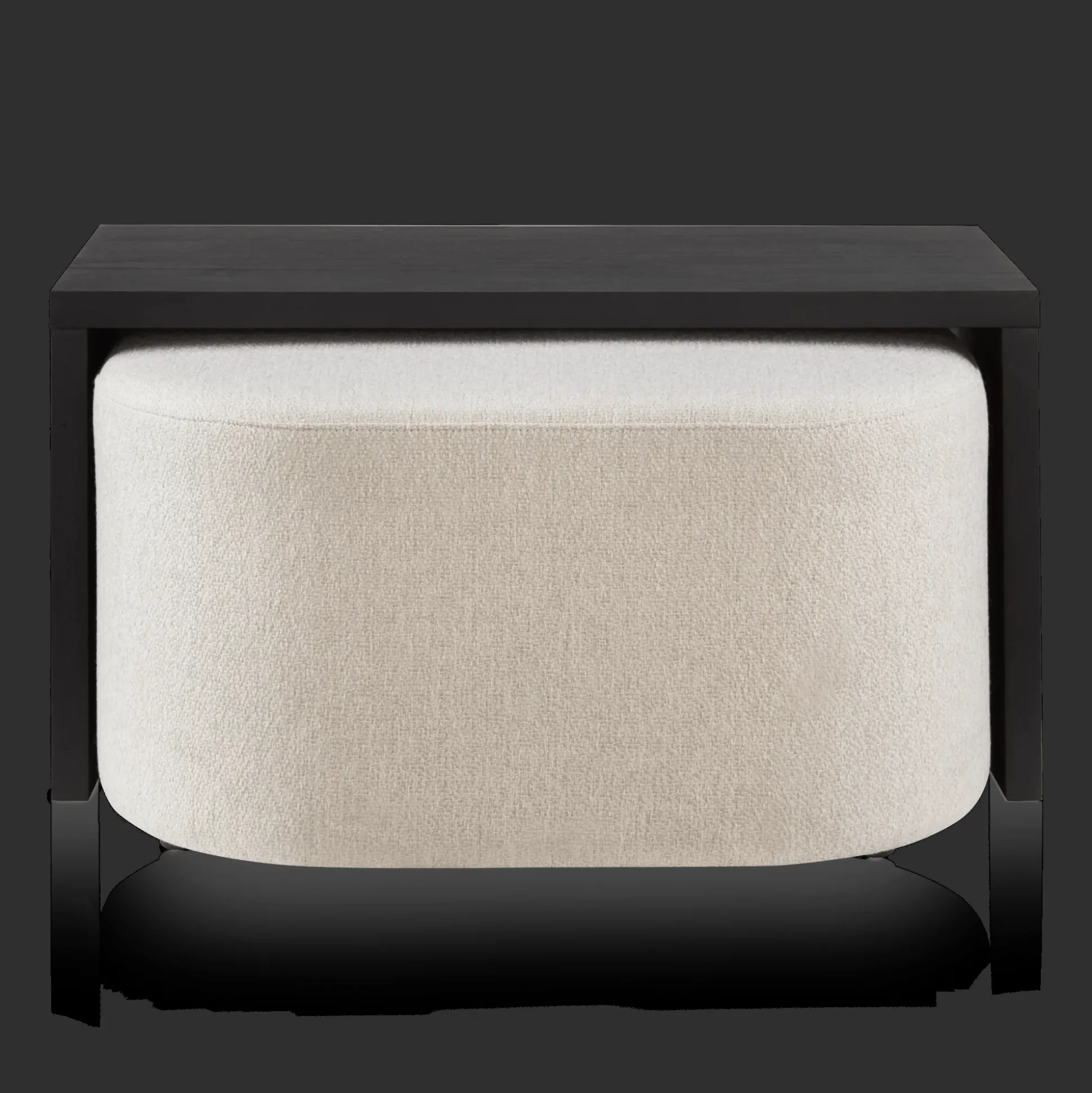 Black Coffee Table with Ottoman