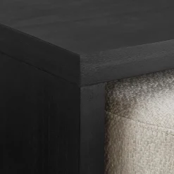 Black Coffee Table with Ottoman