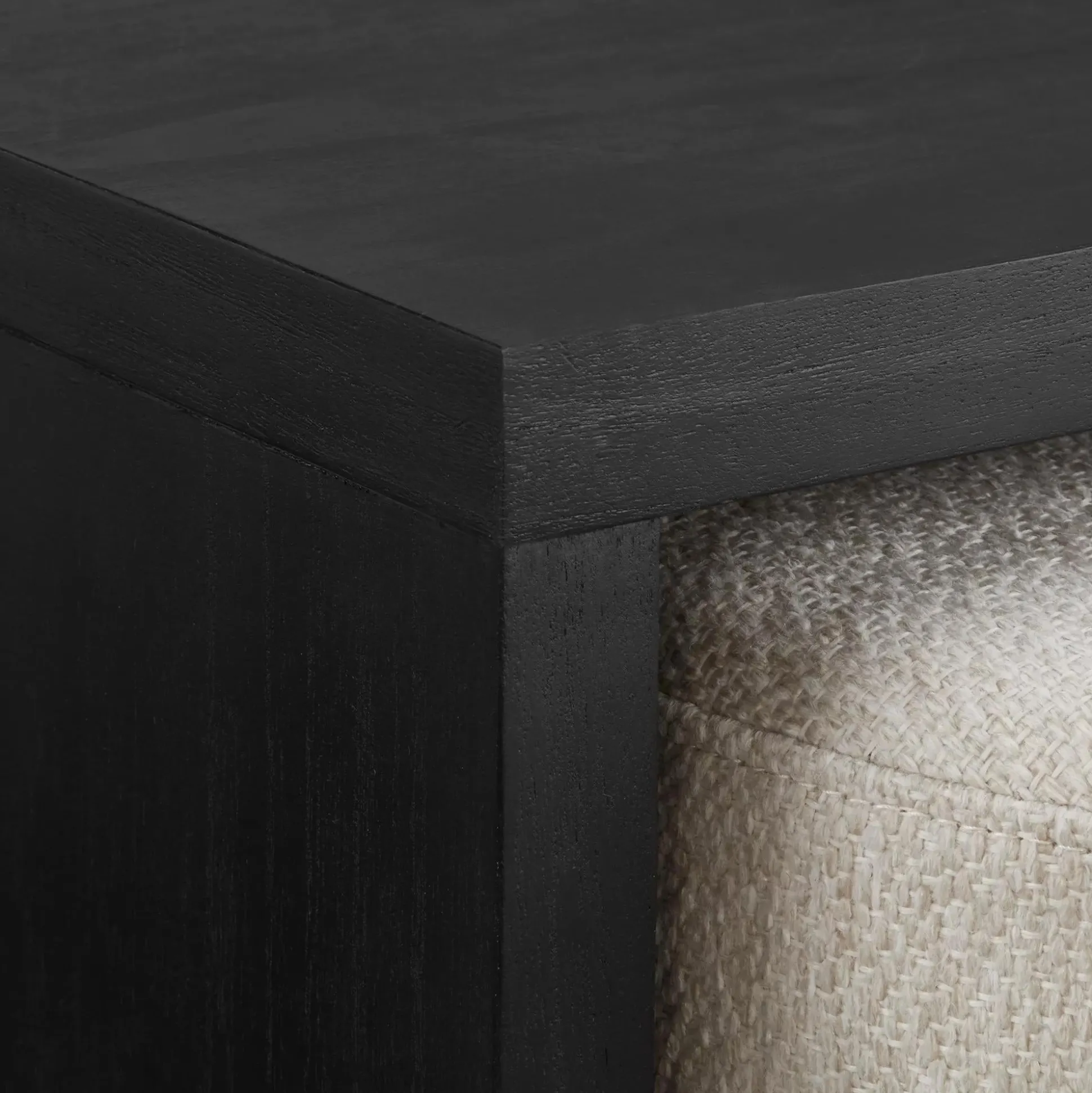 Black Coffee Table with Ottoman