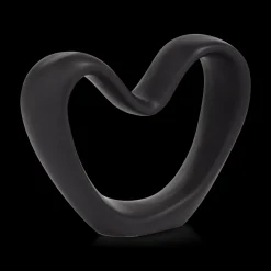 Black Decorative Ceramic Heart