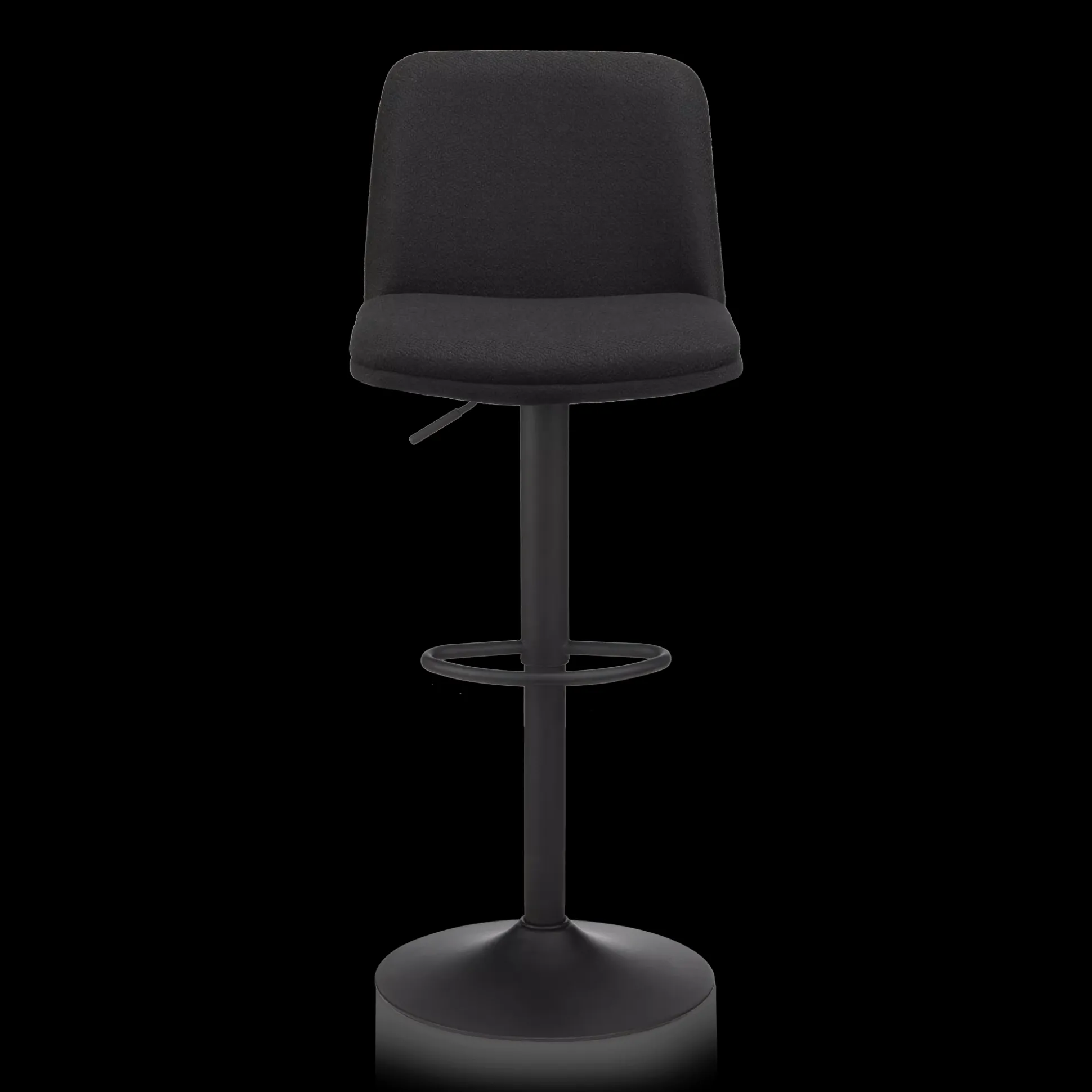 Black Fabric and Metal Adjustable Bar Stool