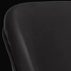 Black Faux Leather and Black Metal Chair