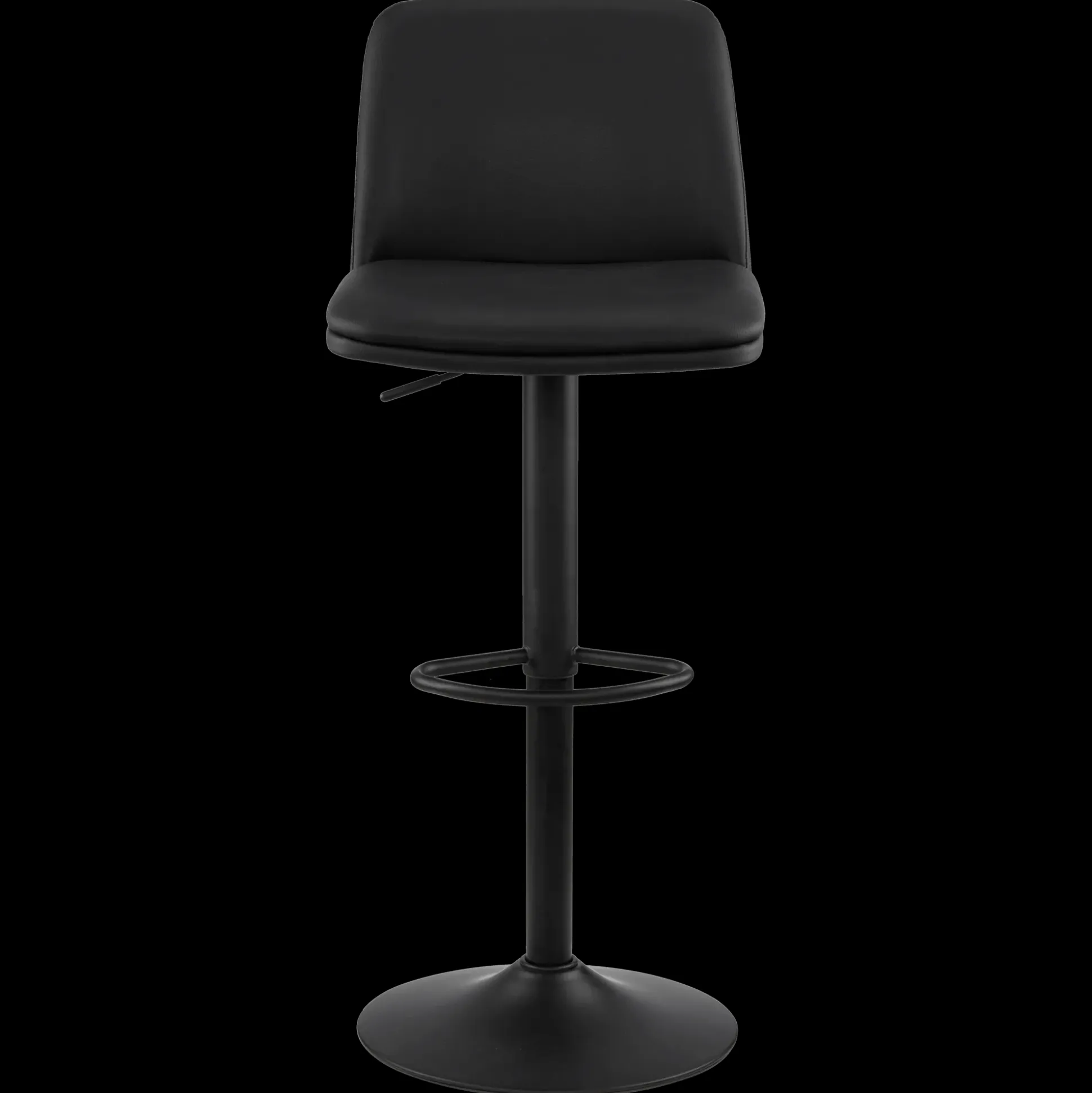 Black Faux Leather and Metal Bar Stool