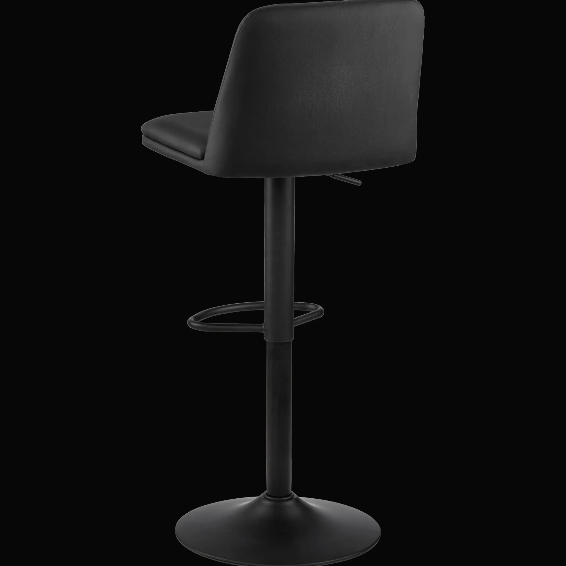 Black Faux Leather and Metal Bar Stool