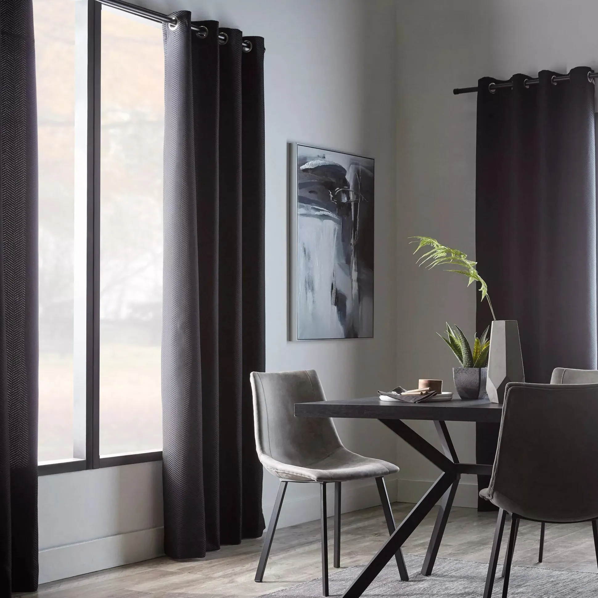 Black Quincy Panel Curtain