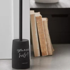 Black Toilet Brush With French Typography