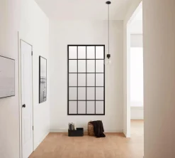 Black Windowpane Mirror