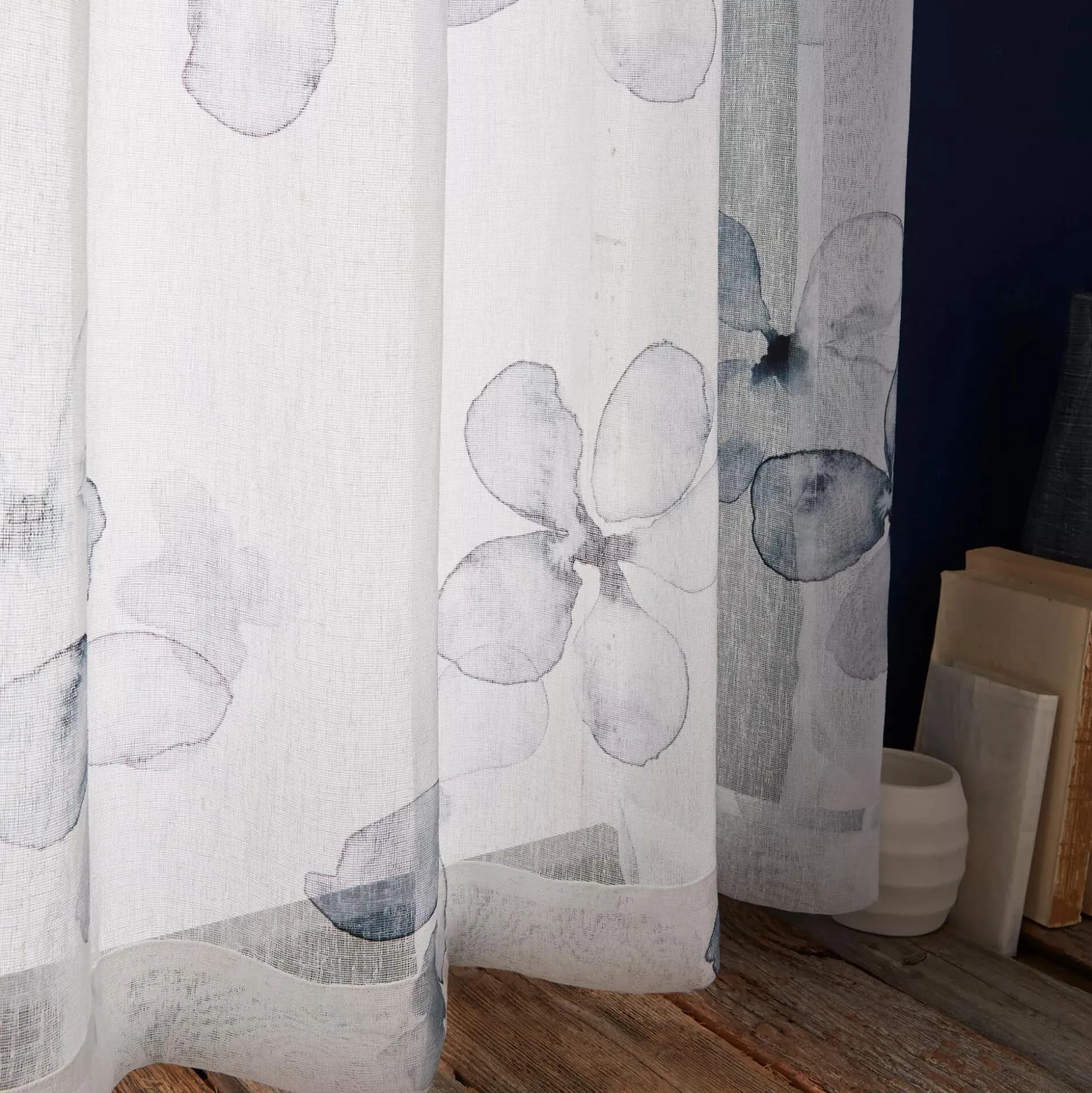 Blue Nima Sheer Curtain