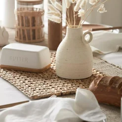 Ceramic & Wood Butter Dish