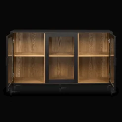 3-Door Black Wooden Buffet