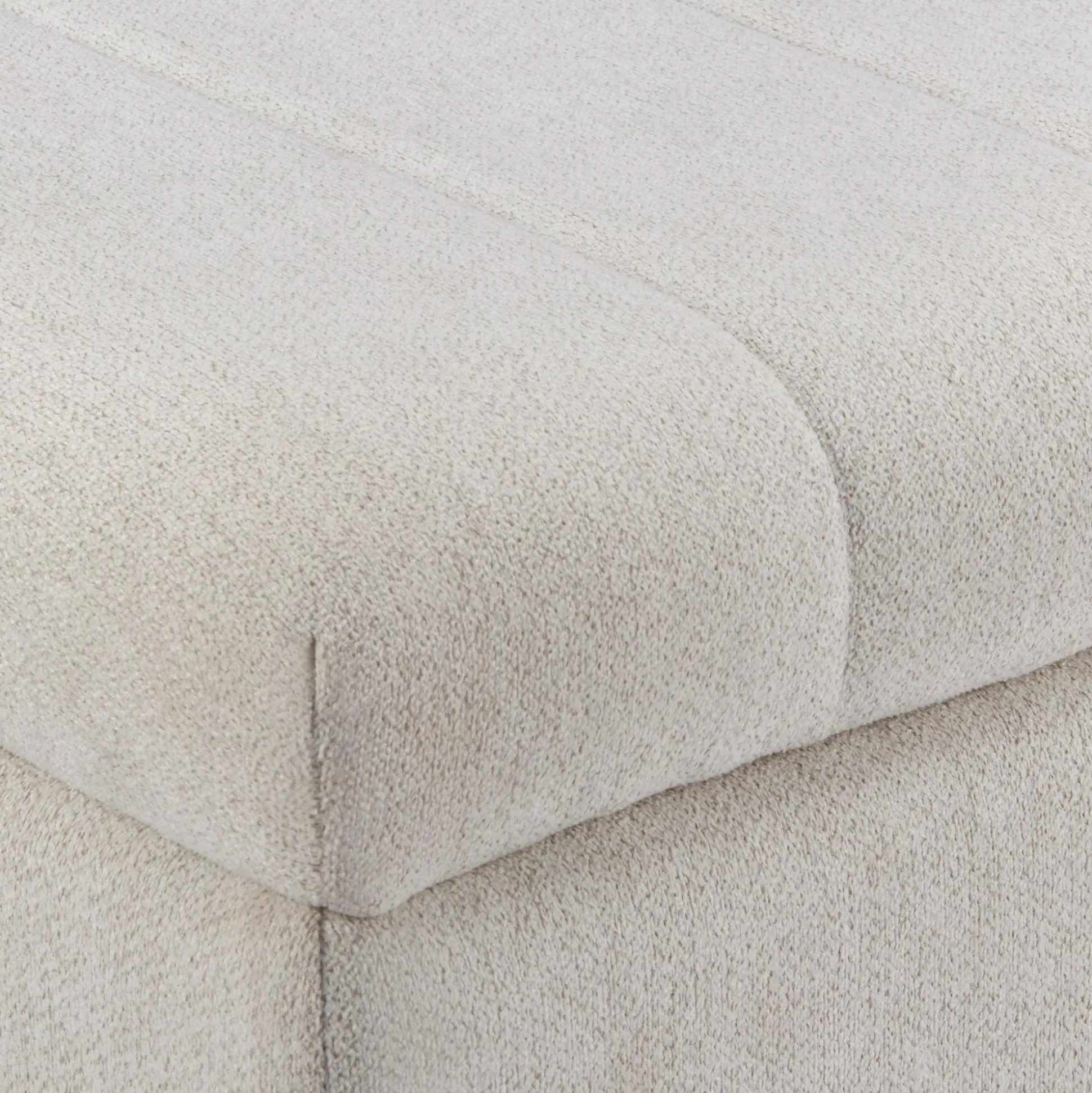 Fabric and Black Wood Bench