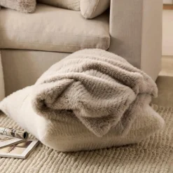Grey Maddox Faux Fur Throw