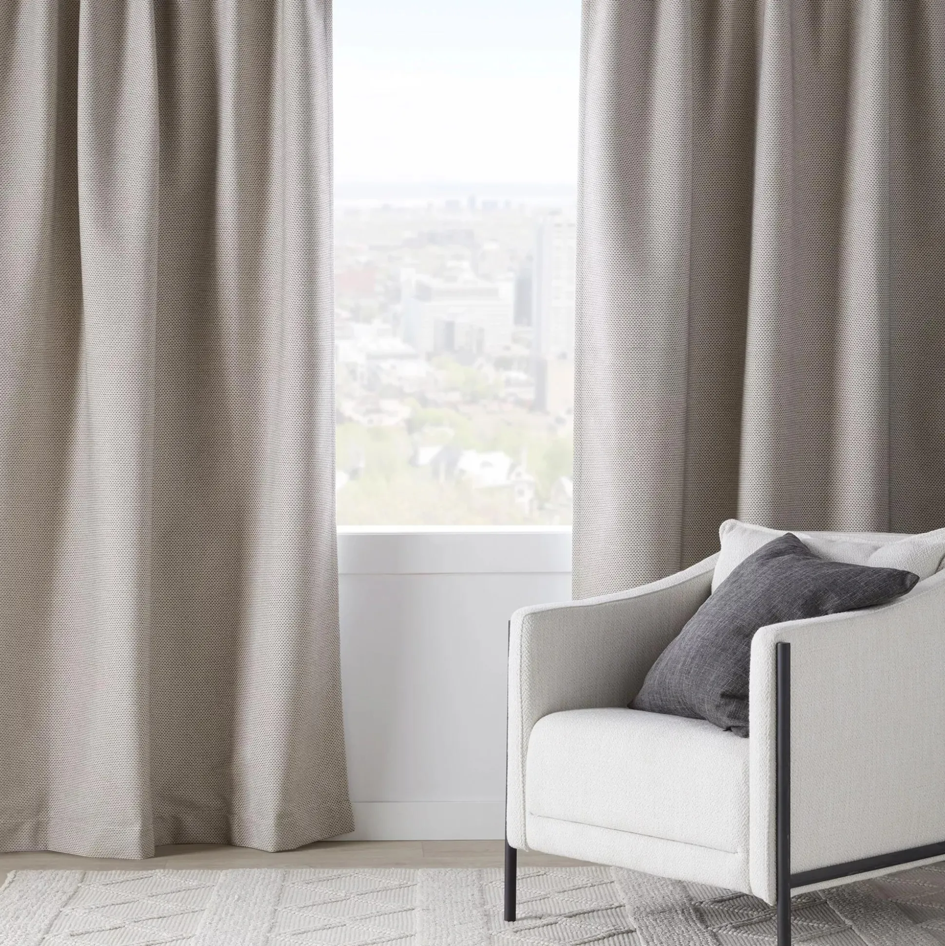 Grey Ortega Blackout Back-Tab Curtain