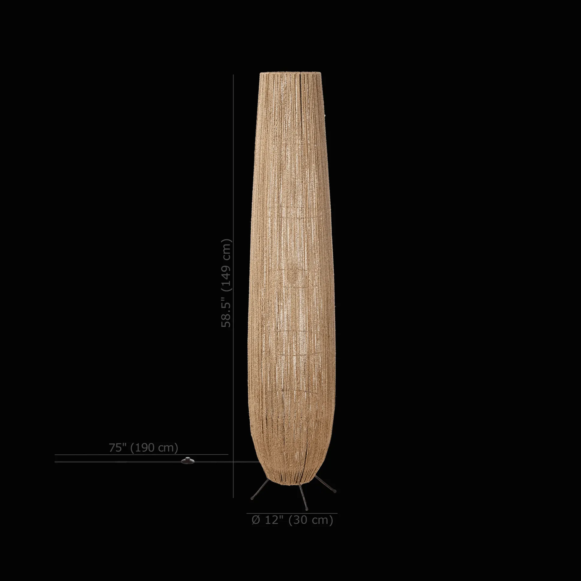Hemp Rope Tube Floor Lamp