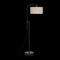 Linen Swivel Metal Floor Lamp