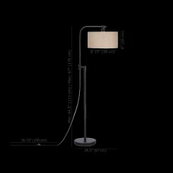 Linen Swivel Metal Floor Lamp