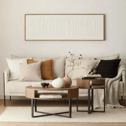 Metal and Walnut Side Table