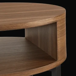 Metal and Walnut Side Table