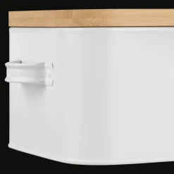 Metal Bread Box with Bamboo Lid