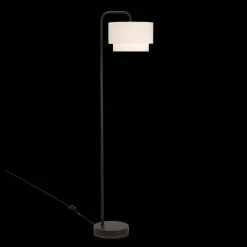 Metal Floor Lamp with White Shade