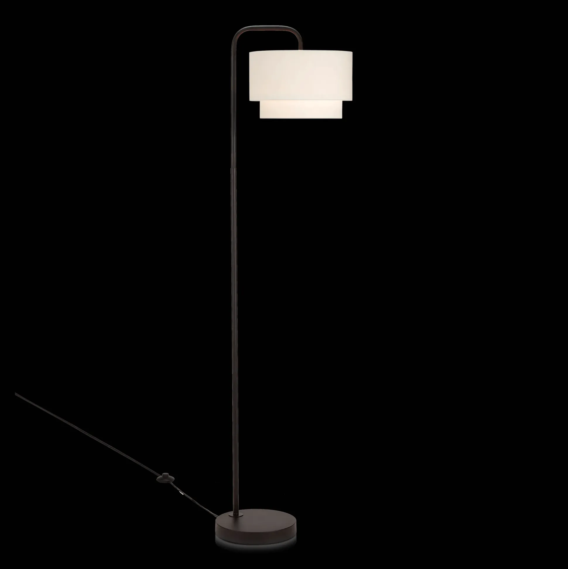 Metal Floor Lamp with White Shade