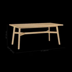 Mid-Century Modern Natural Wood Dining Table
