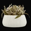 Mixed Greenery in Ribbed Pot