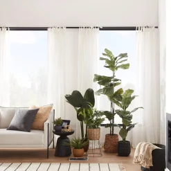 Natural Rattan Planter on Metal Legs