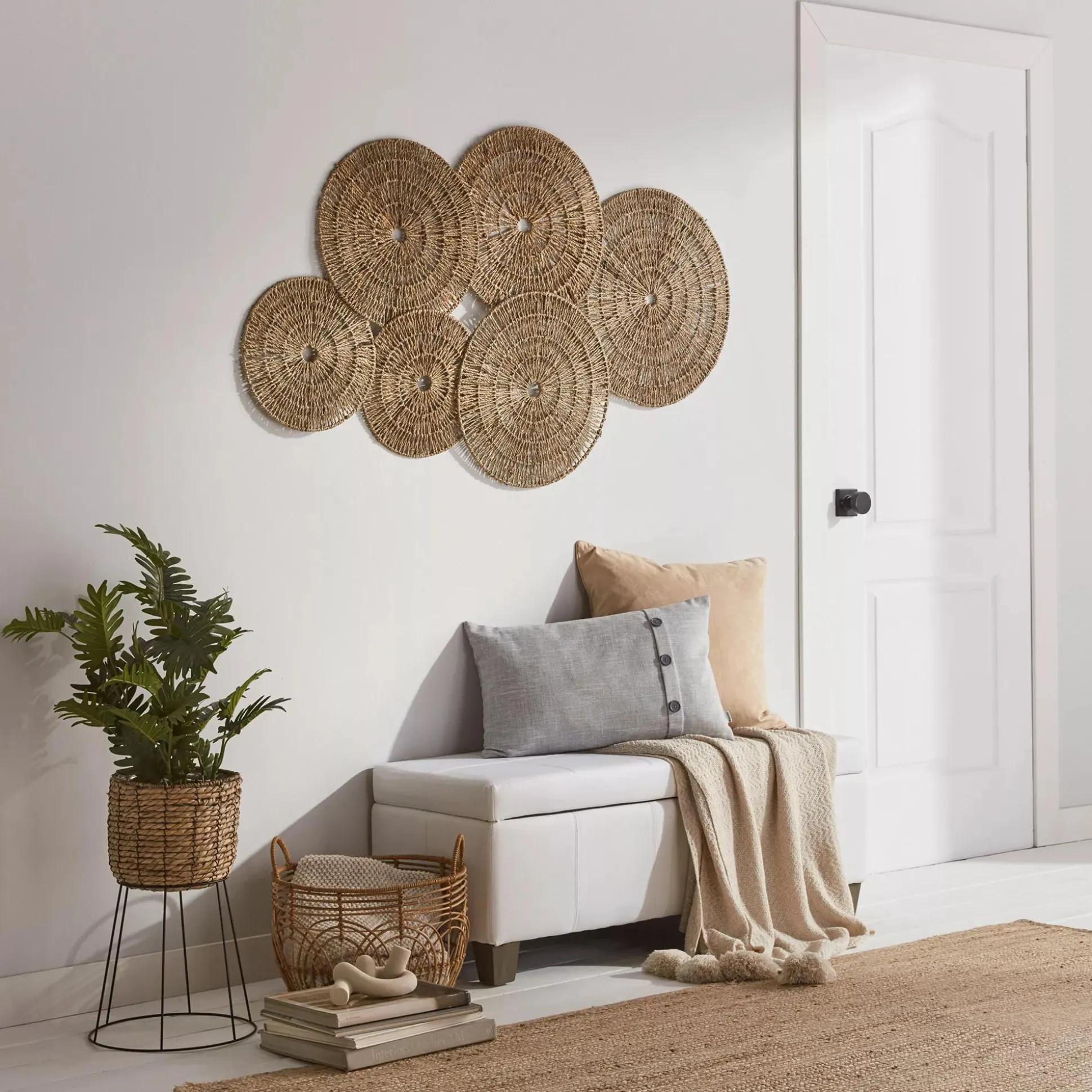 Natural Rattan Planter on Metal Legs