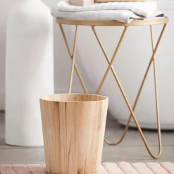 Natural Wood Waste Bin