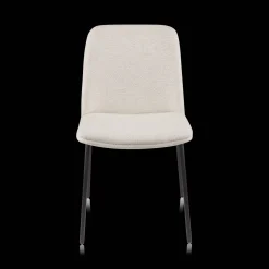 Oatmeal Fabric and Metal Dining Chair