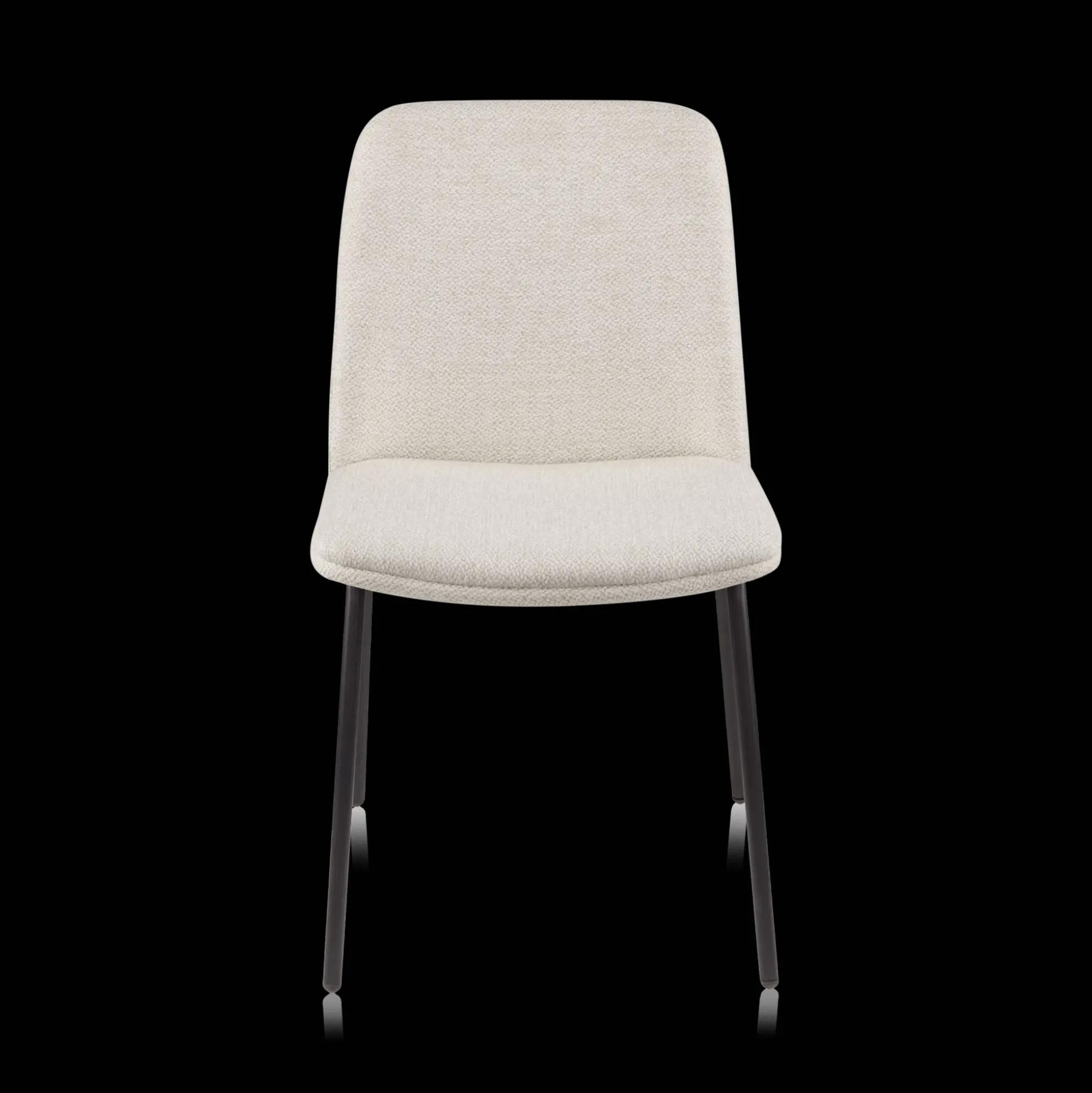 Oatmeal Fabric and Metal Dining Chair