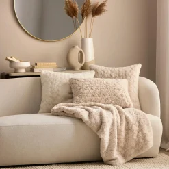 Oatmeal Sheep Faux Fur Throw