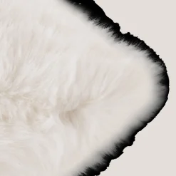 Off White Maddox Faux Fur Decorative Lumbar Pillow