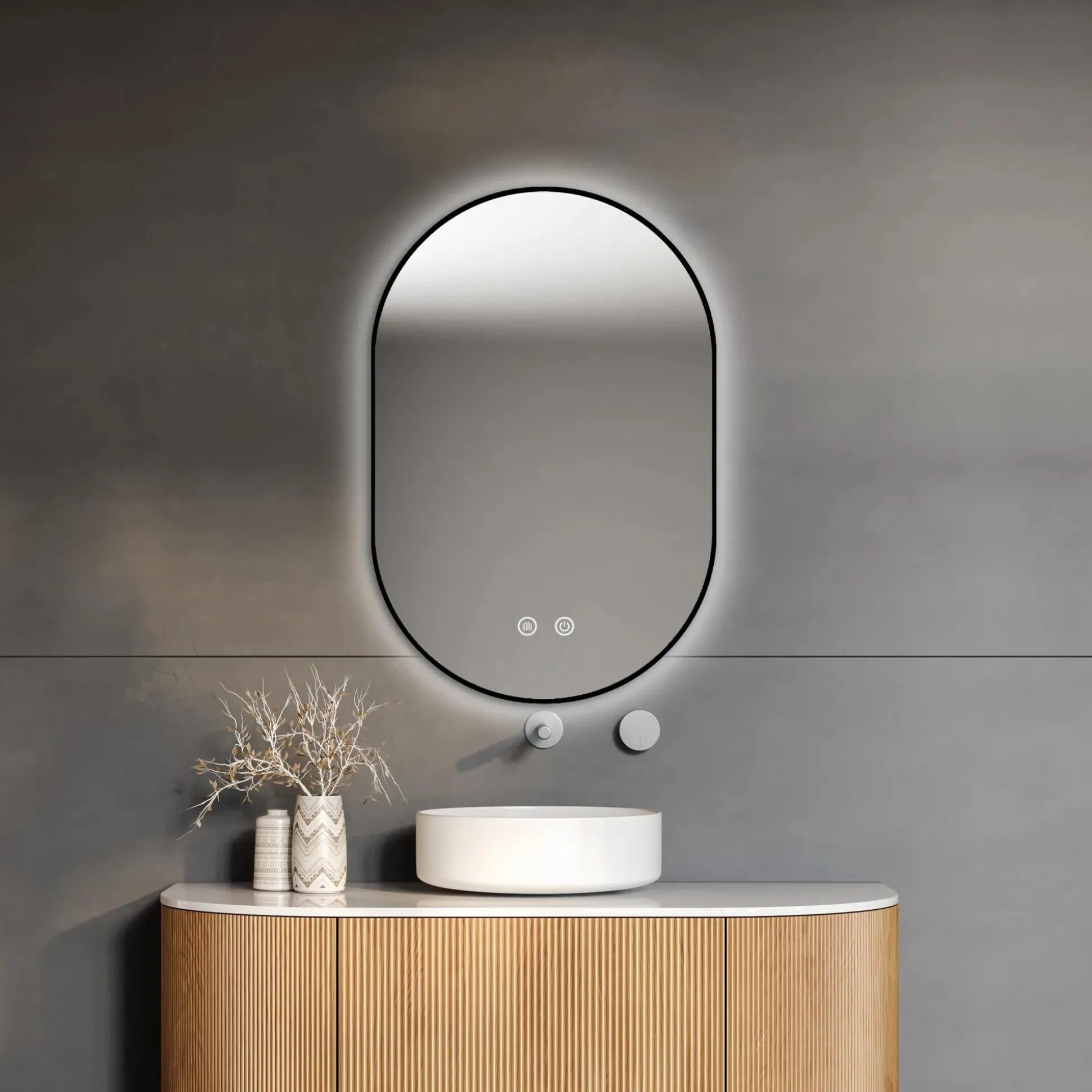 Oval LED Light Up Mirror