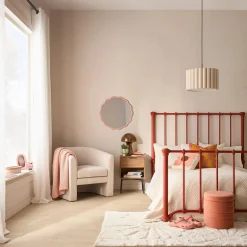 Pink Scalloped Mirror