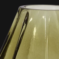 Ribbed Green Vase