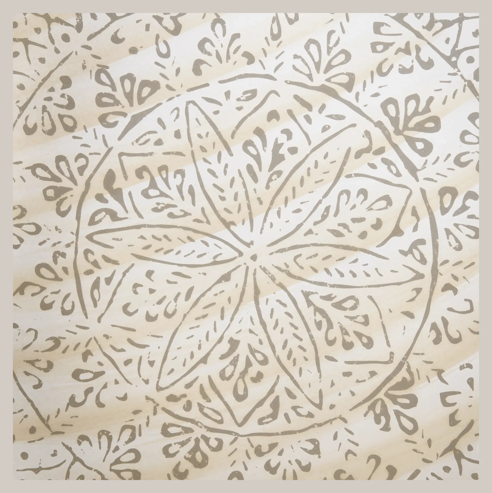 Round Patterned Wood Tray