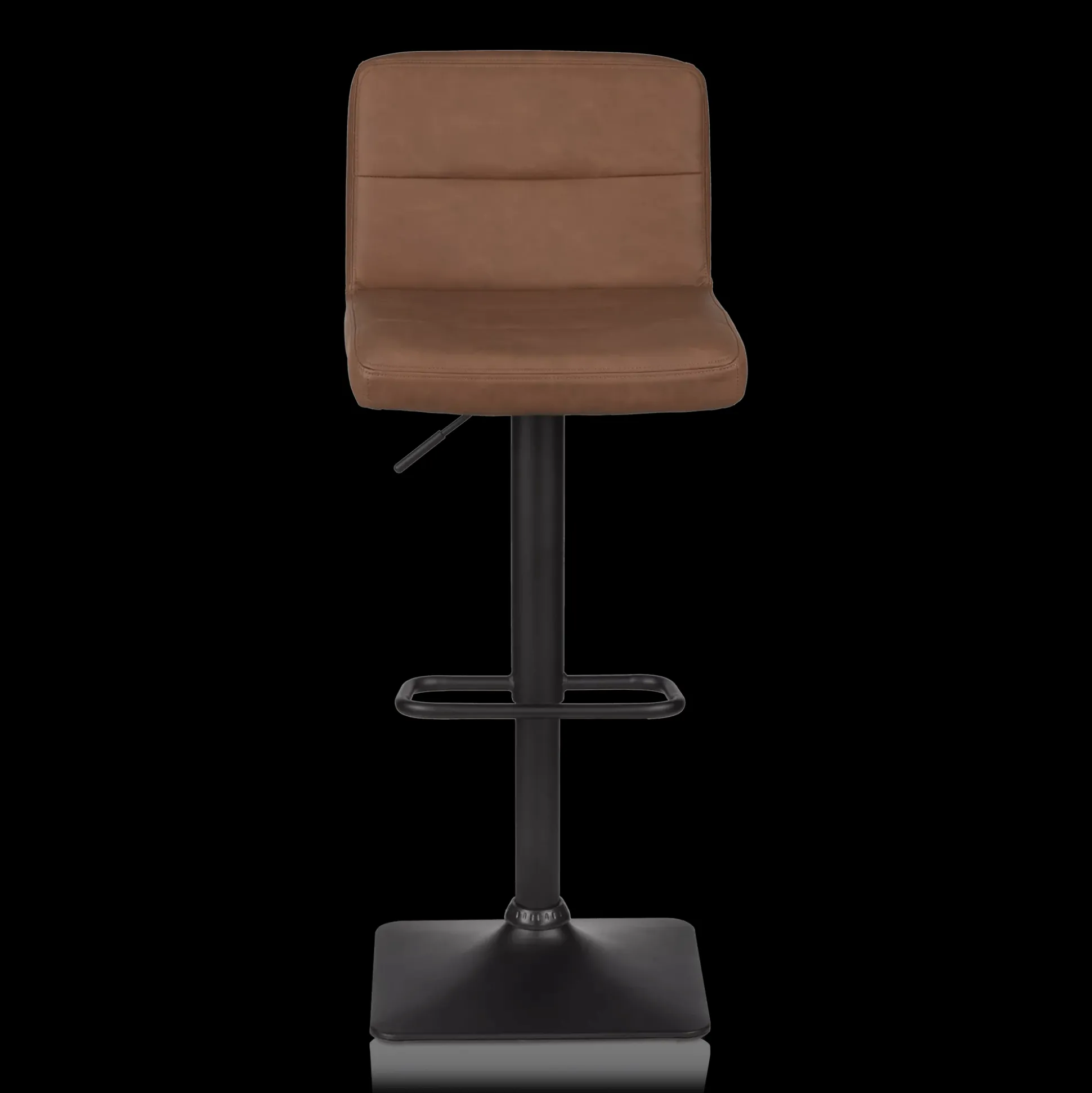 Rust Matte Faux Leather and Metal Adjustable Bar Stool