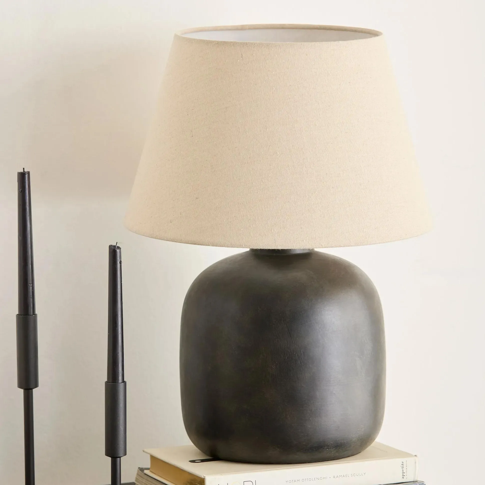 Set of 8 Unscented Tapered Black Candles