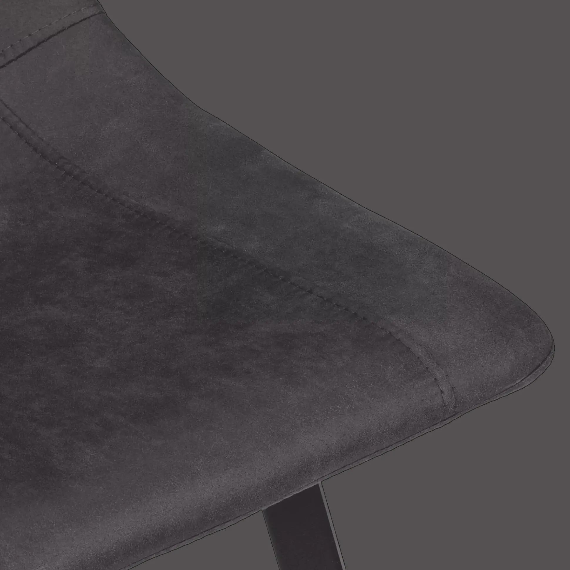 Textured Faux Leather and Metal Bar Stool