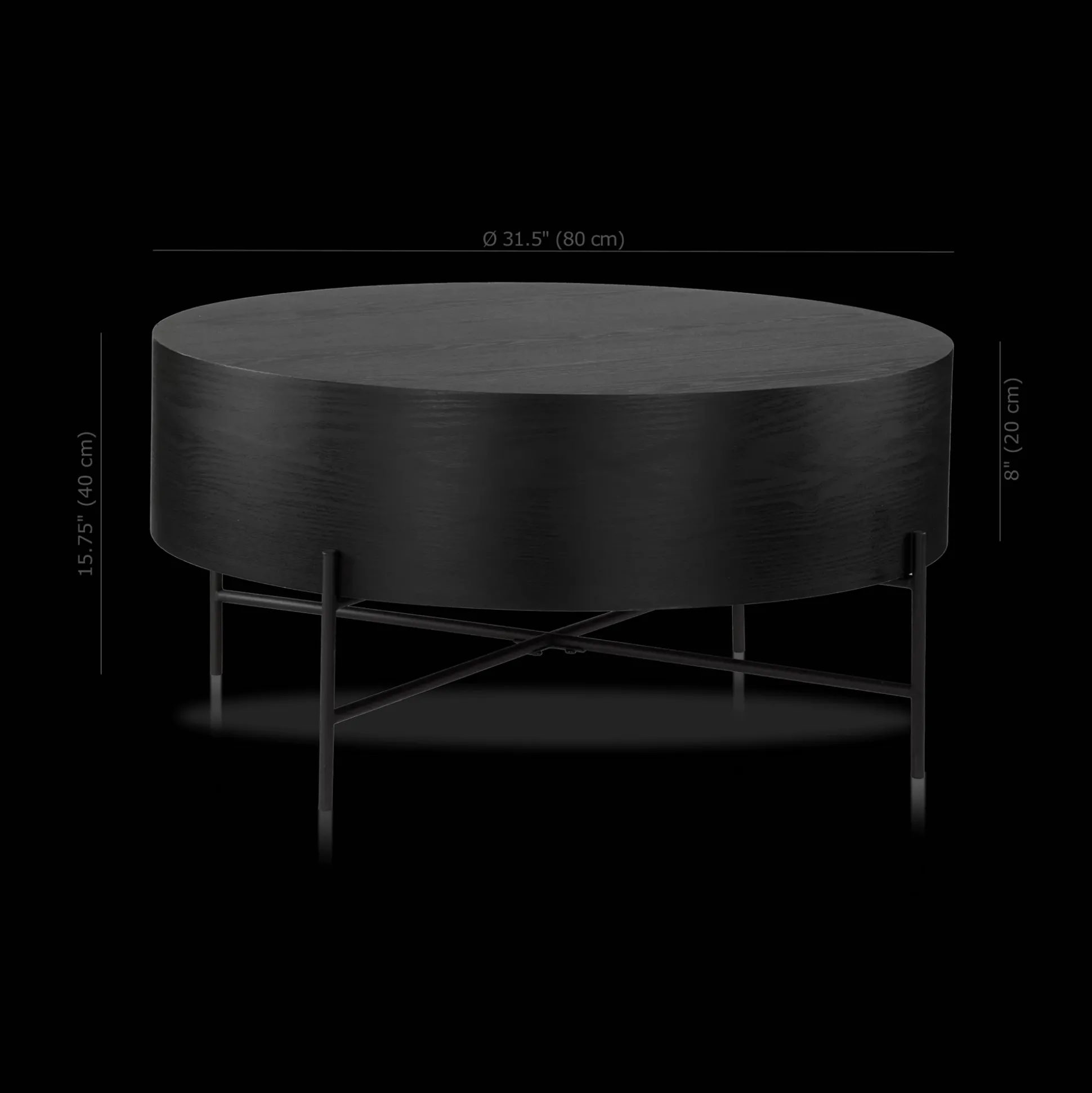 Veneer and Metal Coffee Table