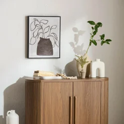 Walnut Veneer Buffet With Two Doors