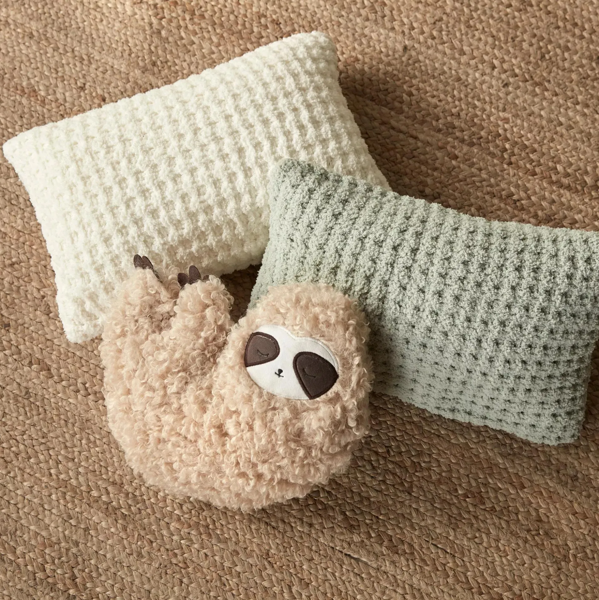 White Cory Chenille Decorative Lumbar Pillow