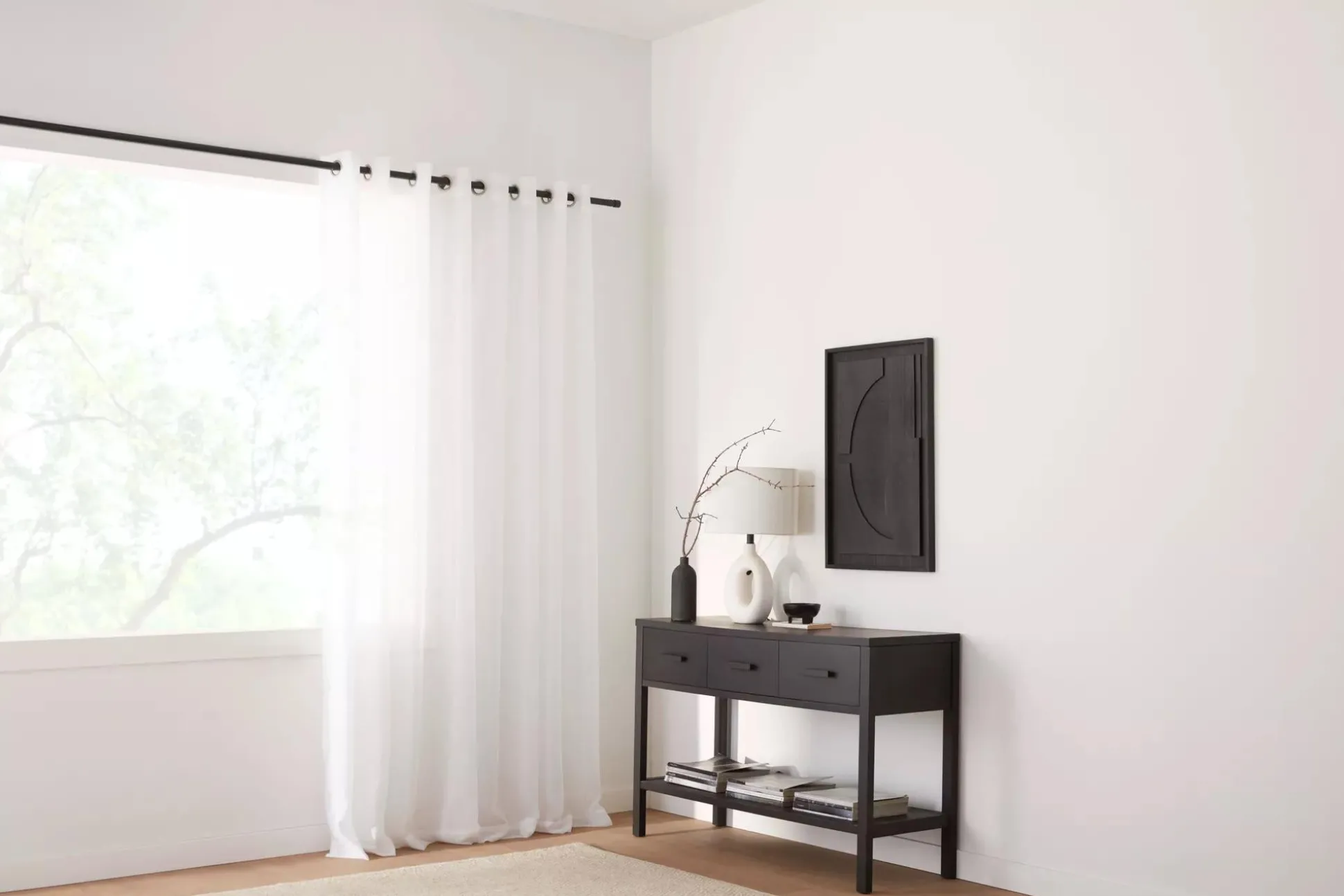 White Kacha Sheer Curtain