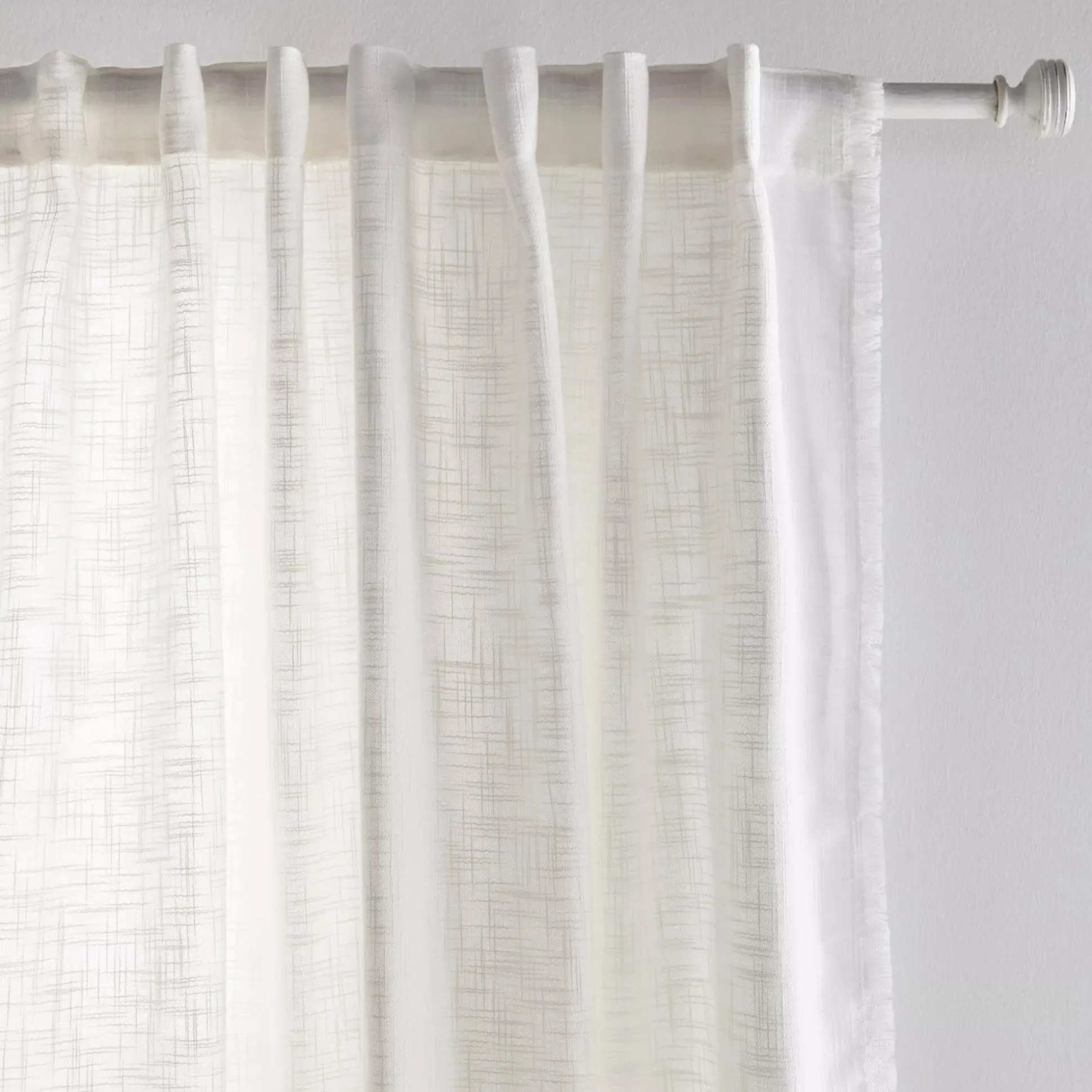 White Nuk Back-Tab/Rod-Pocket Curtain