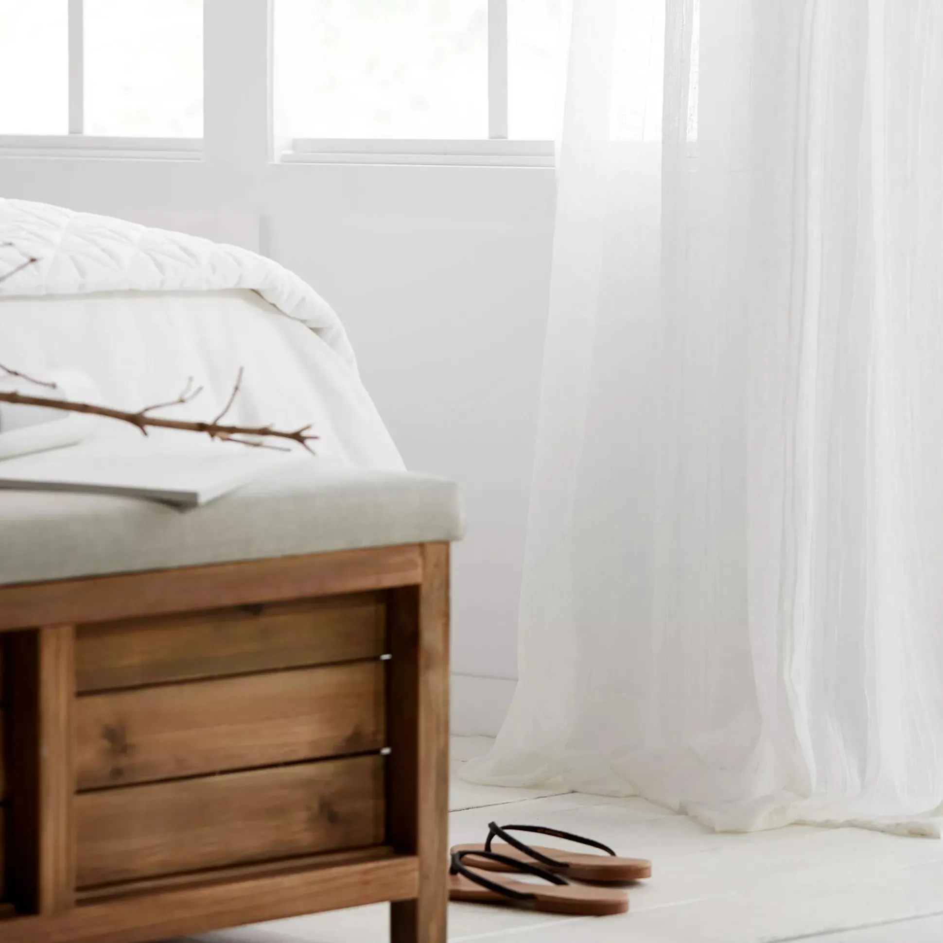 White Wavy Sheer Curtain